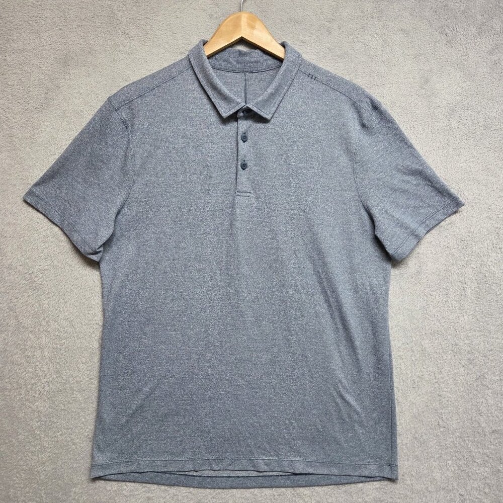 Lululemon Shirt Mens Large Gray Evolution Polo Golf Performance Business Casual